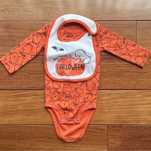 👻 Adorable First Halloween Baby Onesie Bodysuit Bib Set 3-6 Months